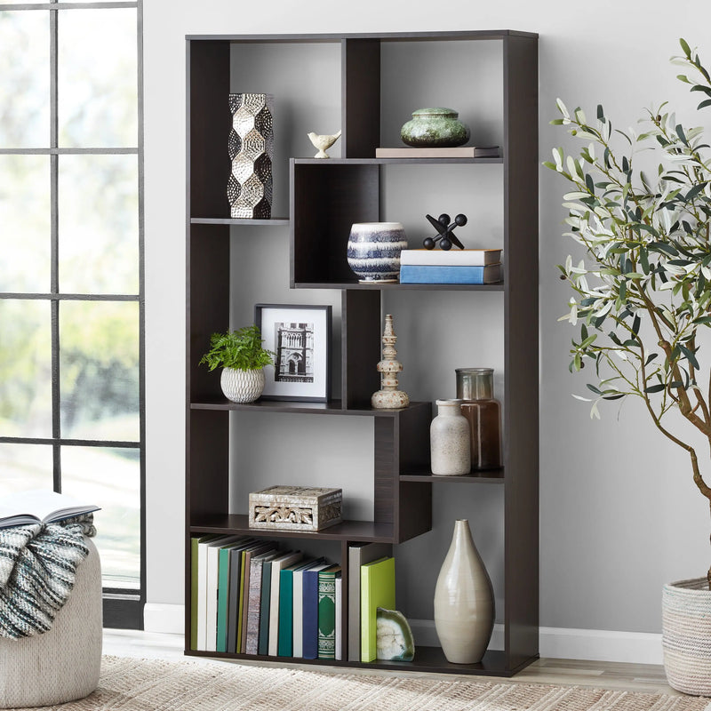 Modern 8-Cube Bookcase, Espresso - Puck's