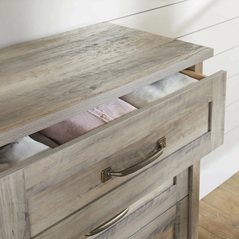 Modern Farmhouse 4-Drawer Dresser, Rustic Gray Finish - Puck's