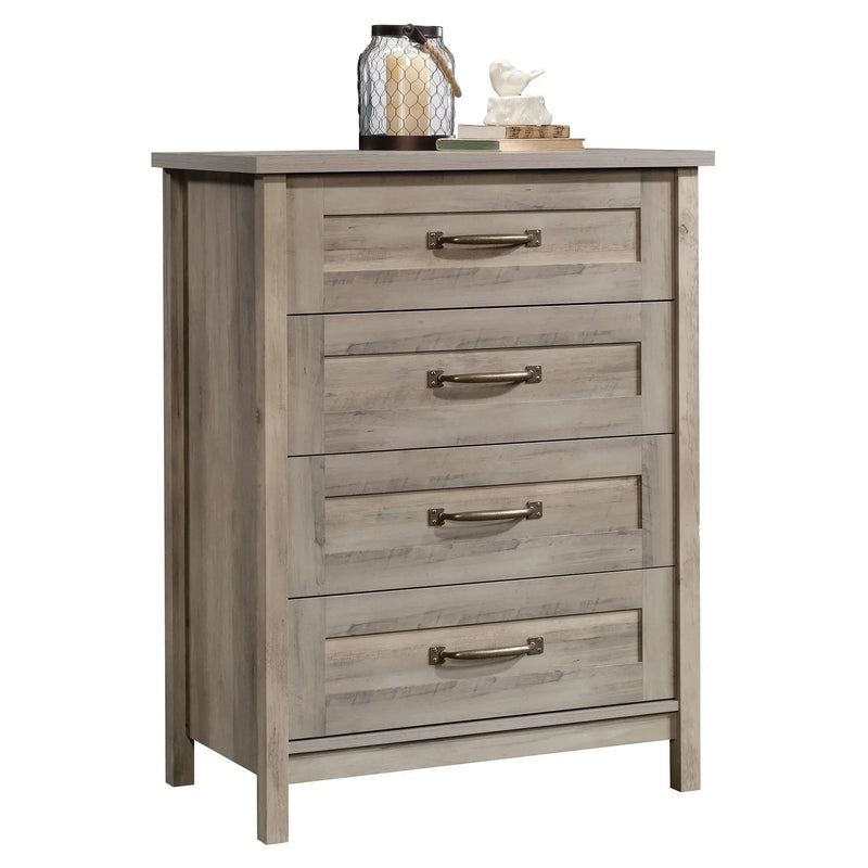 Modern Farmhouse 4-Drawer Dresser, Rustic Gray Finish - Puck's