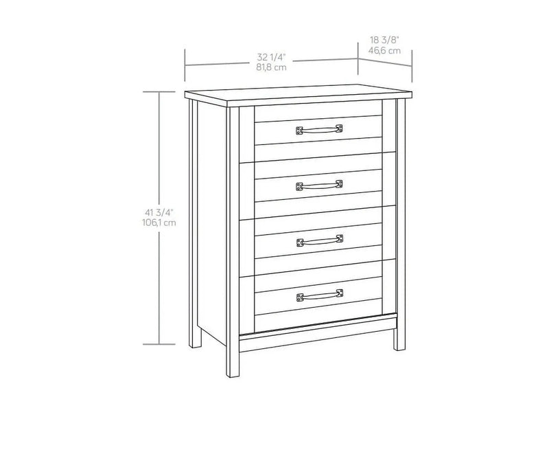 Modern Farmhouse 4-Drawer Dresser, Rustic Gray Finish - Puck's