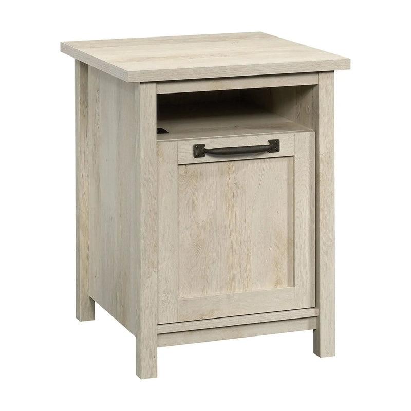 Modern Farmhouse USB Nightstand, Rustic White Finish - Puck's