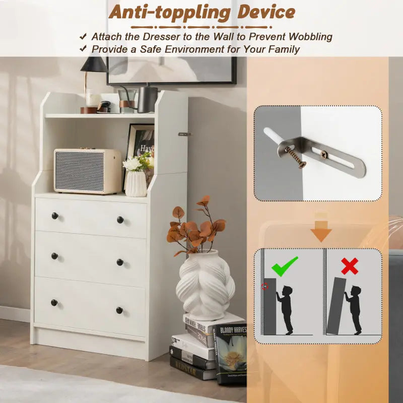 Modern Storage Dresser with Anti-Toppling Device - Puck's