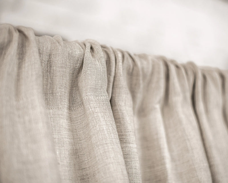Moss Green linen curtain with rod pocket - Puck's