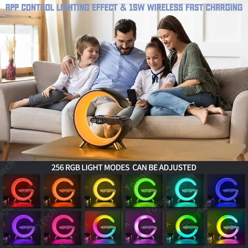 Multifunctional Wireless Charger Alarm Clock Speaker APP Control - Puck's
