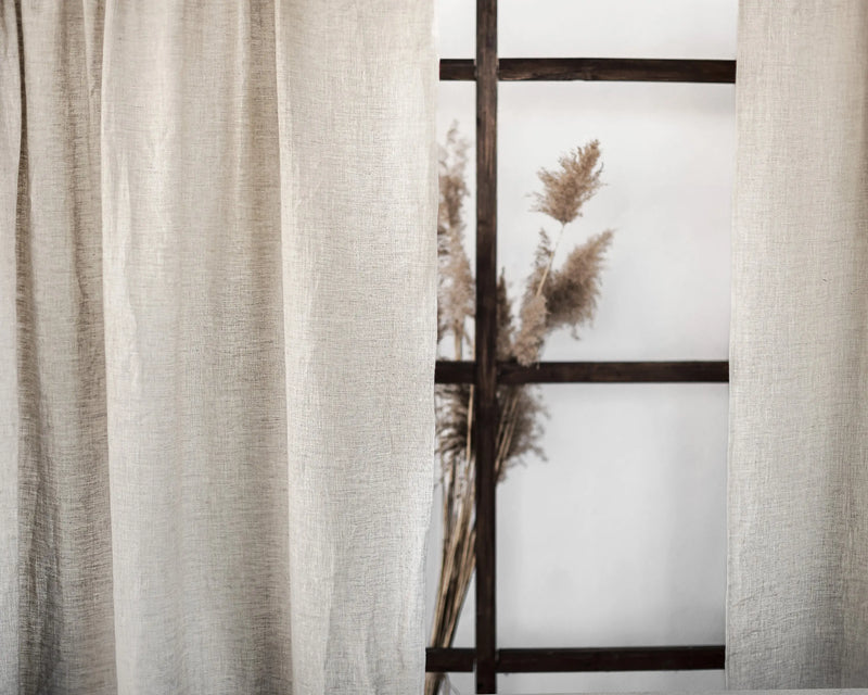 Natural Light linen curtain panel with rod pocket - Puck's
