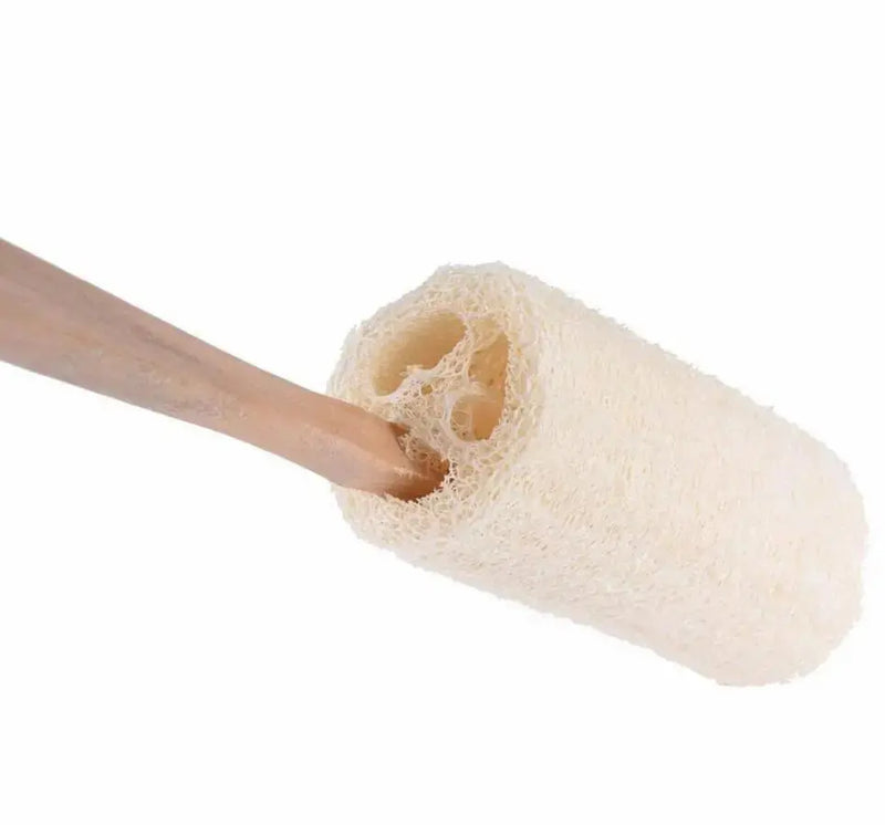 Natural Loofah Bath Brush w/Long Handle. - Puck's