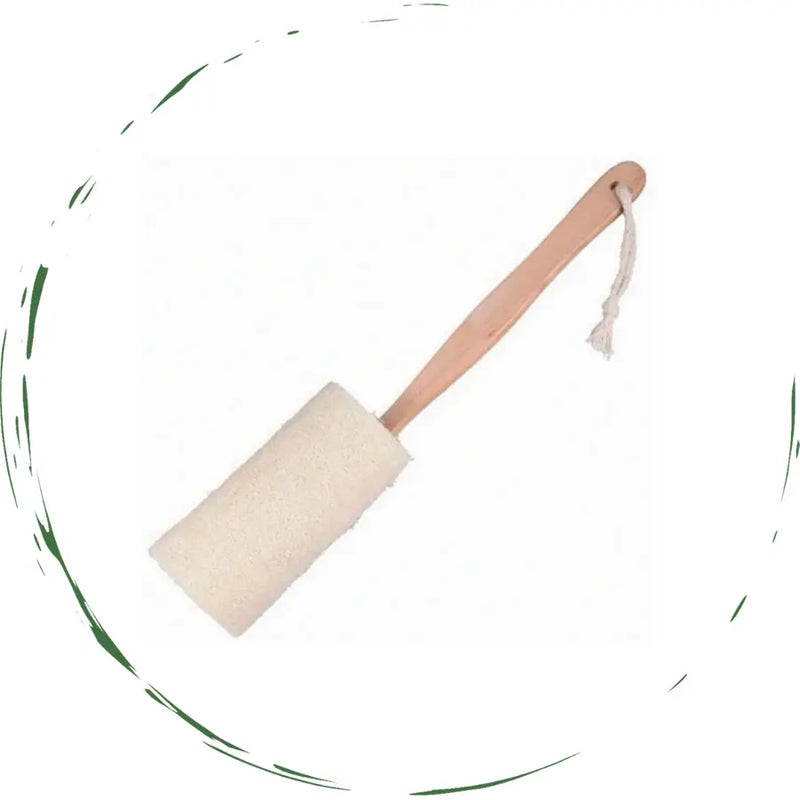 Natural Loofah Bath Brush w/Long Handle. - Puck's