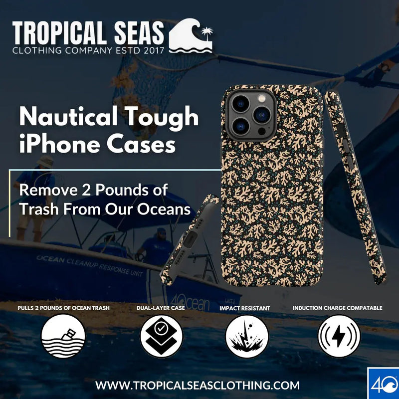 Nautical Black Coral Reef Tough Case for iPhone® - Puck's