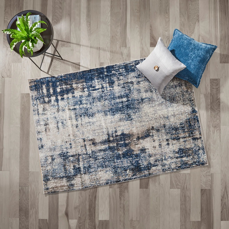 Navy Abstract Indoor Accent Rug, 30" X 46" - Puck's