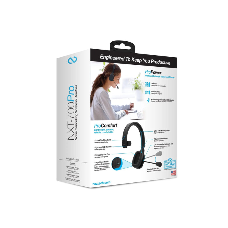 Naztech NXT-700 Xtreme Noise Cancelling Headset - Home Black - Puck's