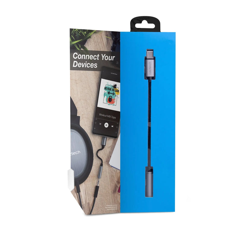 Naztech USB-C to 3.5mm Audio Adapter with Plug and Play Convenience - Puck's