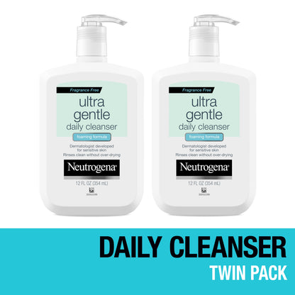 (2 Pack)  Fragrance Free Ultra Gentle Foaming Face Wash, 12 Fl. Oz - Puck's
