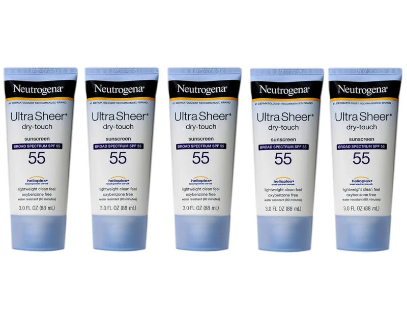 Neutrogena Ultra Sheer Dry-Touch Sunscreen SPF 55 3 Oz (5 Pack) - Puck's