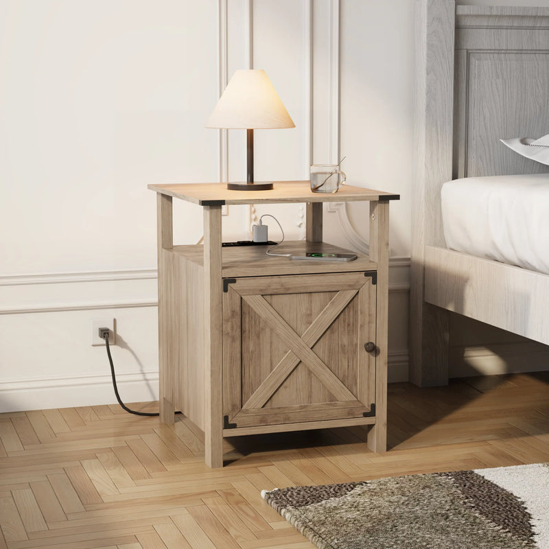 Nightstand for Bedroom Set of 2,Farmhouse Nightstand Bedside Table for Bedroom Furniture,Light Brown - Puck's