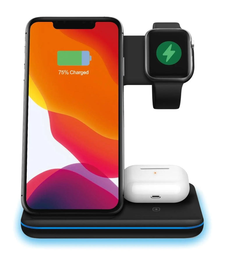 Ninja 15W 3 in 1 Fast Wireless Charging Station for Mobile Phones - Puck's