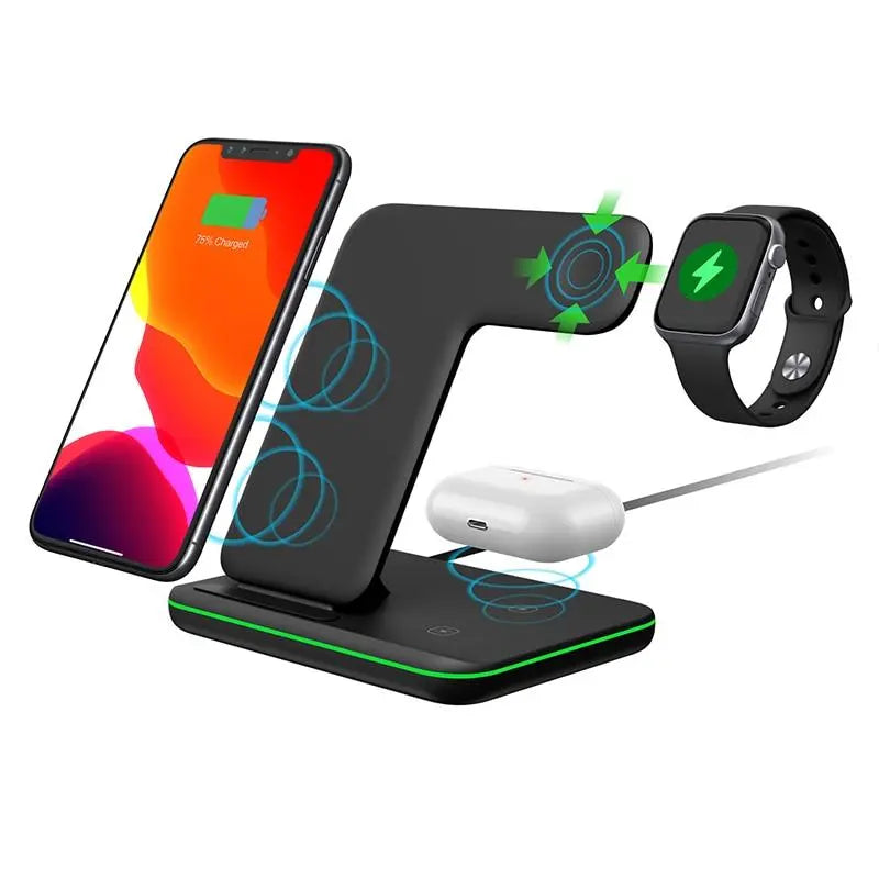 Ninja 15W 3 in 1 Fast Wireless Charging Station for Mobile Phones - Puck's
