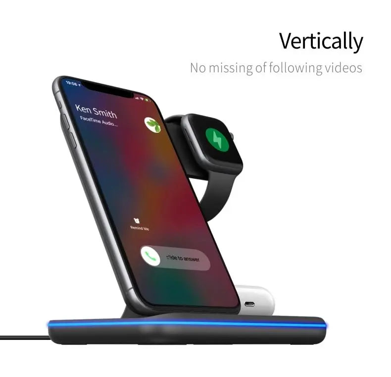Ninja 15W 3 in 1 Fast Wireless Charging Station for Mobile Phones - Puck's