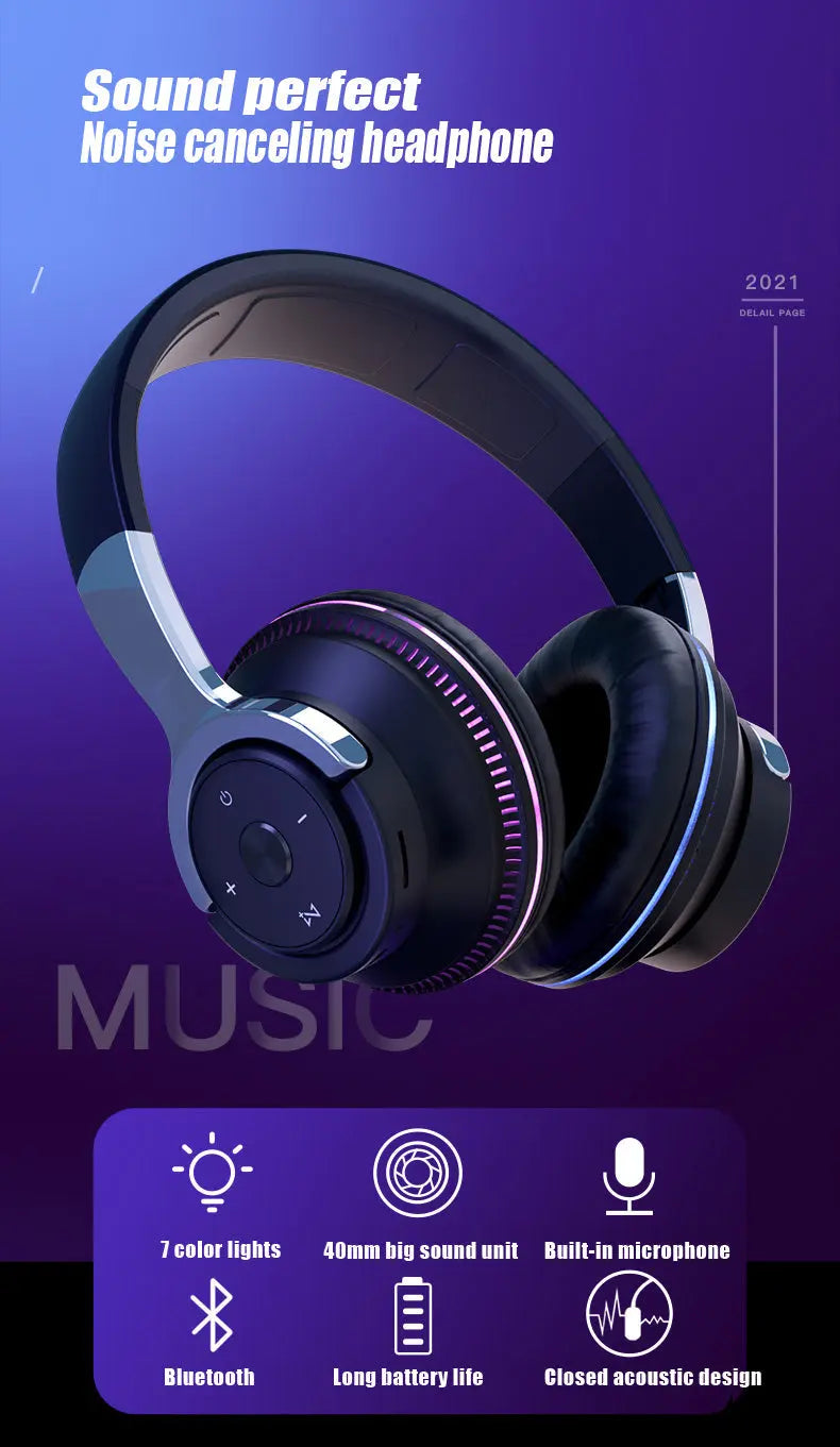 Ninja Dragon Wireless Light Changing Bluetooth Gaming Headset - Puck's