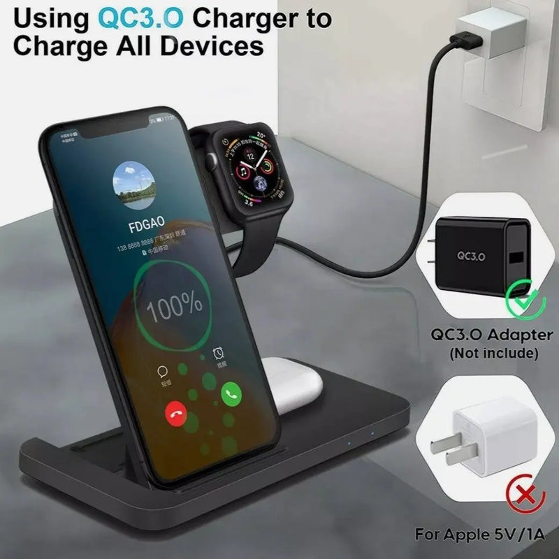 Ninja Dragons 3 in1 Wireless Foldable Charging Station - Puck's