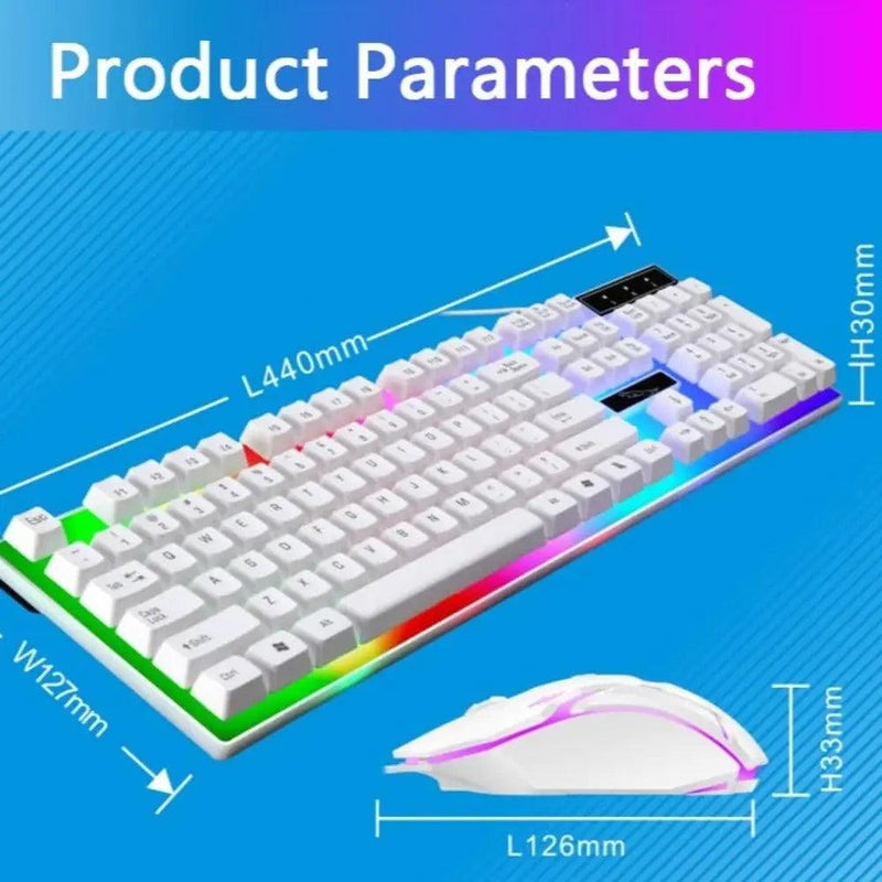 Ninja Dragons White Knight Gaming Keyboard and Mouse Set - Puck's