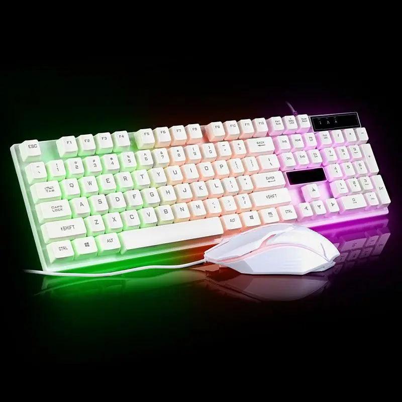 Ninja Dragons White Knight Gaming Keyboard and Mouse Set - Puck's