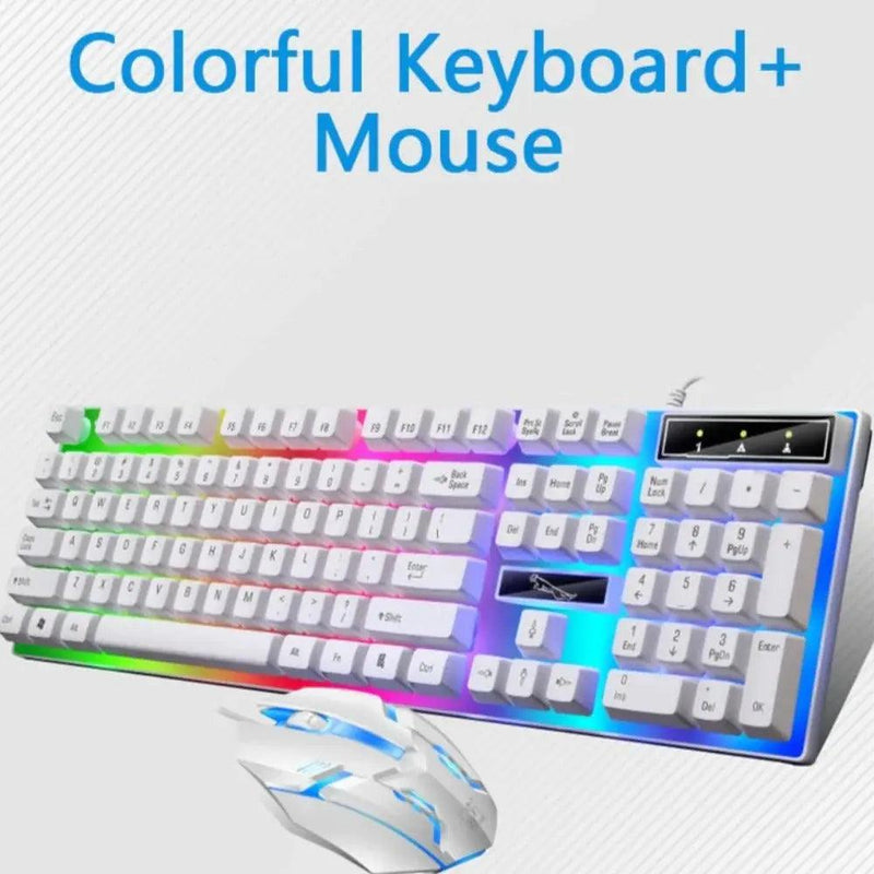 Ninja Dragons White Knight Gaming Keyboard and Mouse Set - Puck's