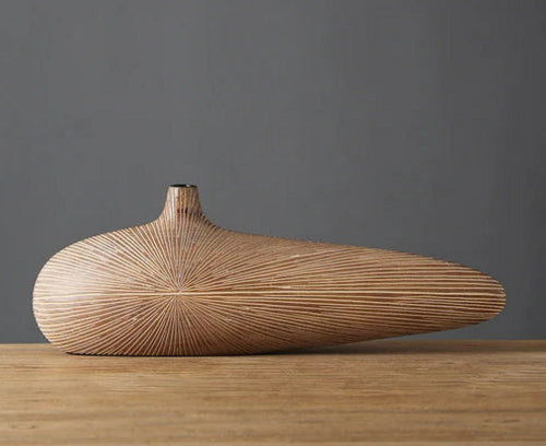 Njord Wood Vase Classic Resin Design - Puck's