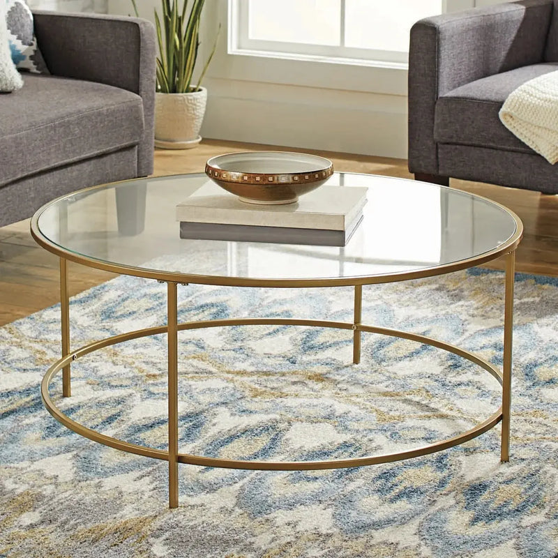 Nola Coffee Table, Gold Finish - Puck's