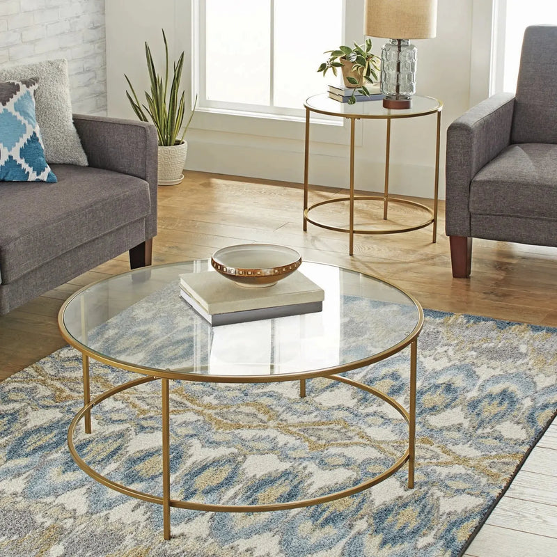 Nola Coffee Table, Gold Finish - Puck's