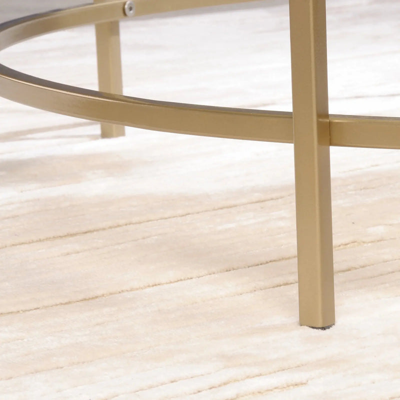 Nola Coffee Table, Gold Finish - Puck's