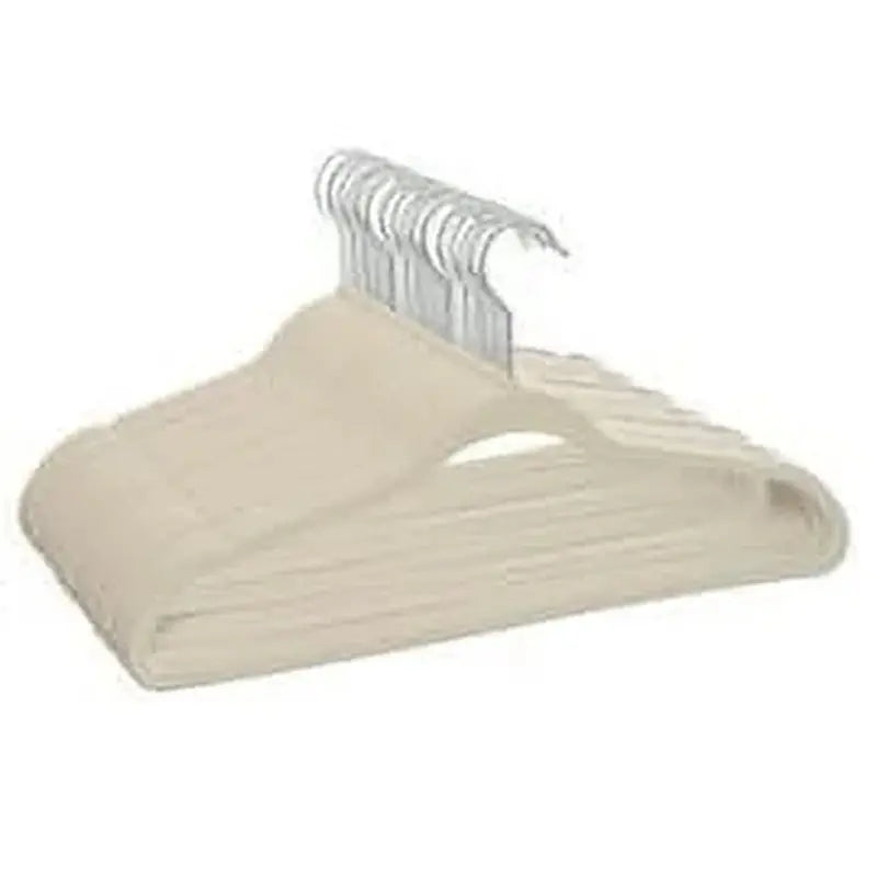 Non-Slip Velvet Adult Clothing Hangers, Beige, 30 Count - Puck's