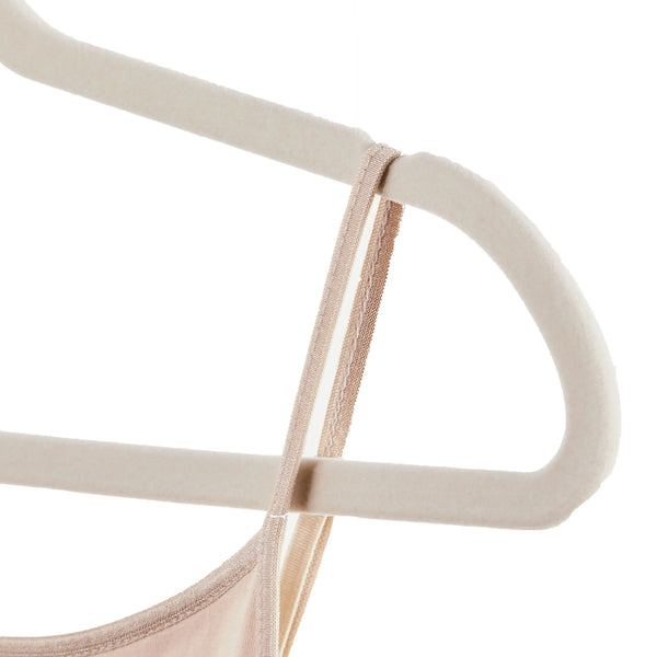 Non-Slip Velvet Adult Clothing Hangers, Beige, 30 Count - Puck's