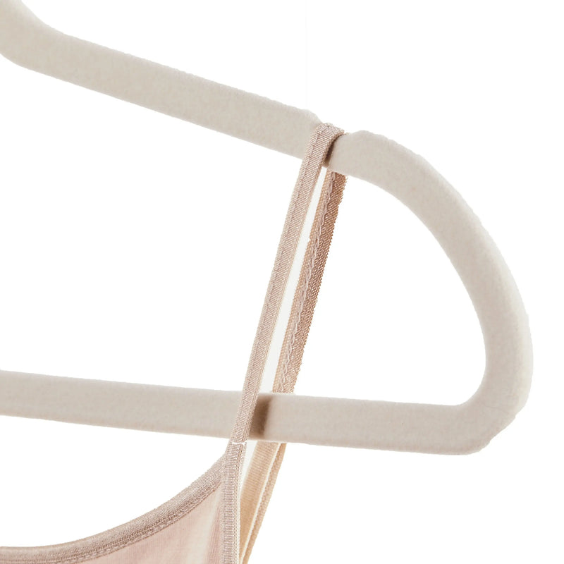 Non-Slip Velvet Adult Clothing Hangers, Beige, 30 Count - Puck's