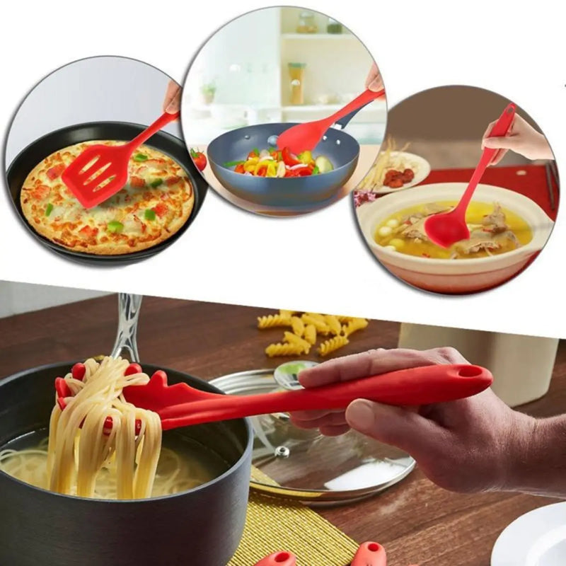 Non Stick Silicone Cooking Utensils Premium Heat Resistant 10 PCS Set - Puck's