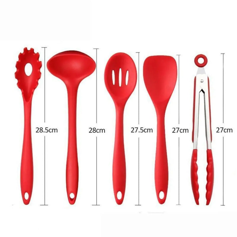Non Stick Silicone Cooking Utensils Premium Heat Resistant 10 PCS Set - Puck's