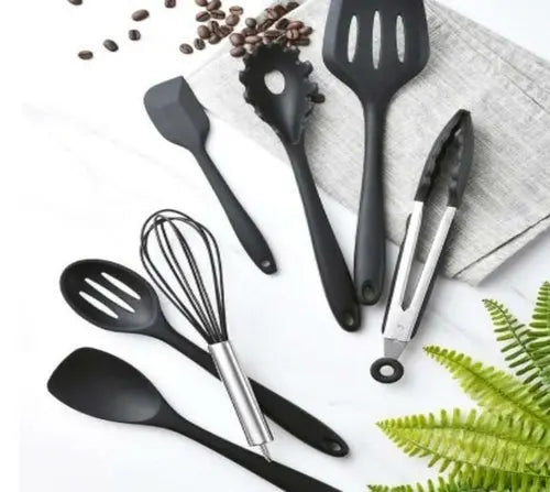 Non Stick Silicone Cooking Utensils Premium Heat Resistant 10 PCS Set - Puck's