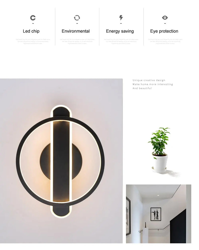 Nordic Minimalist LED Wall Lamps Living Room Bedroom Bedside Reading - Puck's