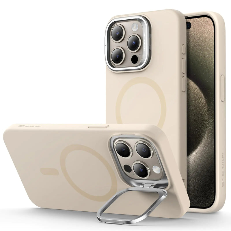 ESR for iPhone 15 Plus Case, Compatible with MagSafe, Military-Grade Protective Case, Built-in Stash Stand Phone Case, Scratch-Resistant Back Cover, Classic Series, Clear - Puck's
