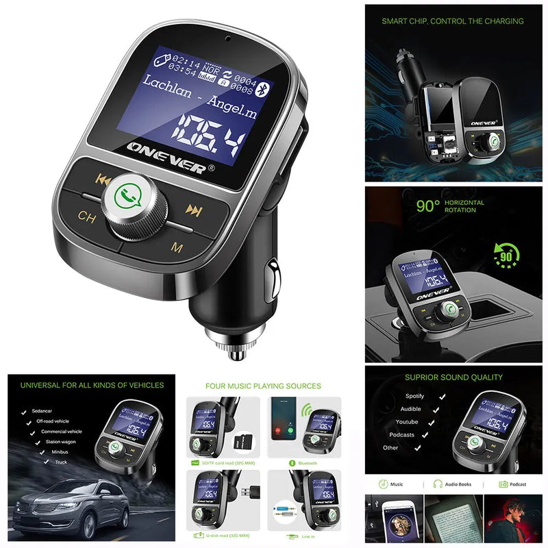 ONEVER Bluetooth FM Transmitter Car MP3 Player - Puck's