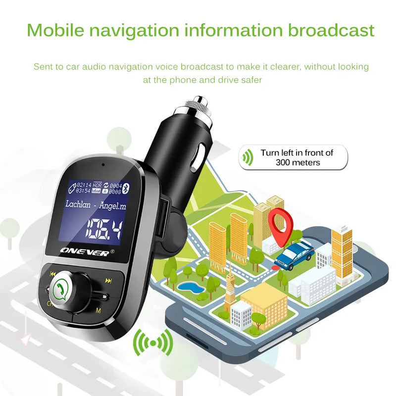 ONEVER Bluetooth FM Transmitter Car MP3 Player - Puck's
