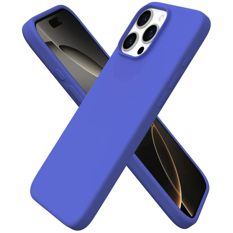 ORNARTO Compatible with iPhone 16 Pro Max Case 6.9", Slim Liquid Silicone 3 Layers Soft Gel Rubber Shockproof Protective Case with Anti-Scratch Microfiber Lining-Baby Blue - Puck's