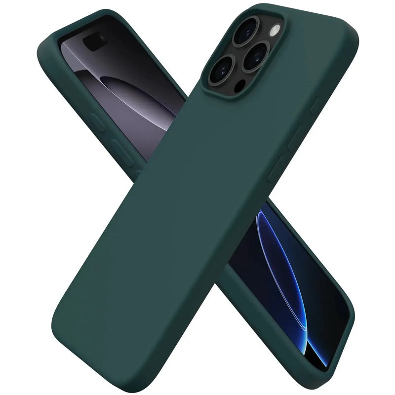 ORNARTO Compatible with iPhone 16 Pro Max Case 6.9", Slim Liquid Silicone 3 Layers Soft Gel Rubber Shockproof Protective Case with Anti-Scratch Microfiber Lining-Baby Blue - Puck's