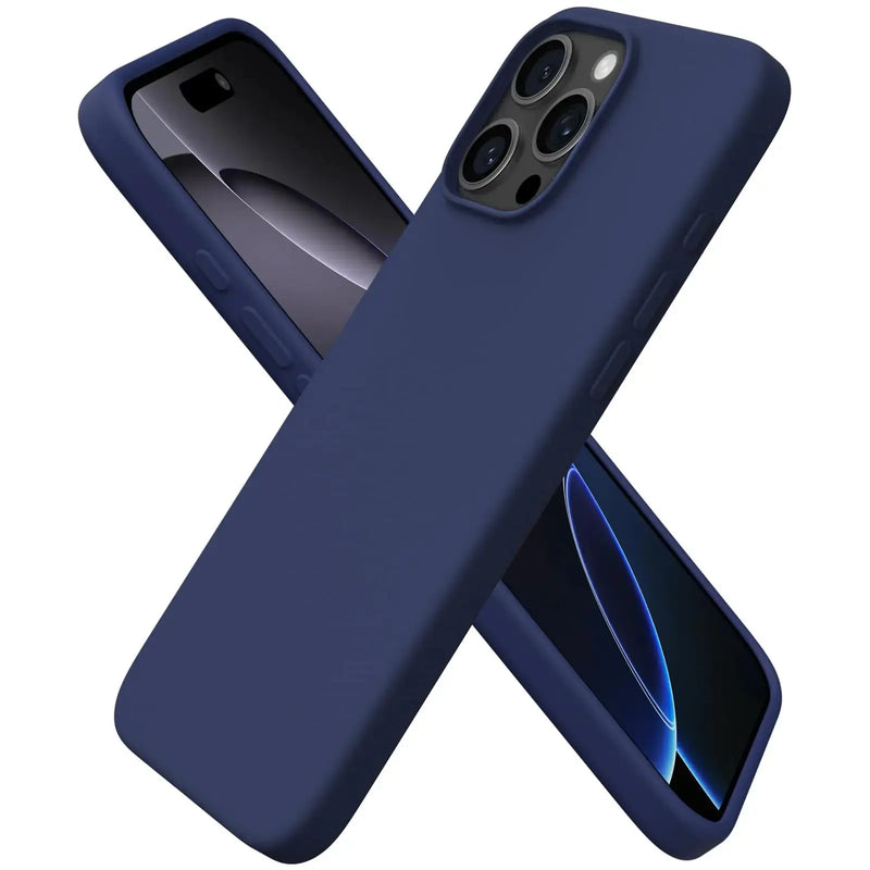 ORNARTO Compatible with iPhone 16 Pro Max Case 6.9", Slim Liquid Silicone 3 Layers Soft Gel Rubber Shockproof Protective Case with Anti-Scratch Microfiber Lining-Baby Blue - Puck's