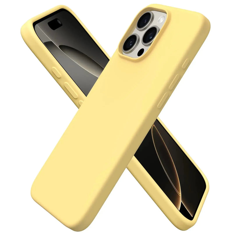ORNARTO Compatible with iPhone 16 Pro Max Case 6.9", Slim Liquid Silicone 3 Layers Soft Gel Rubber Shockproof Protective Case with Anti-Scratch Microfiber Lining-Baby Blue - Puck's