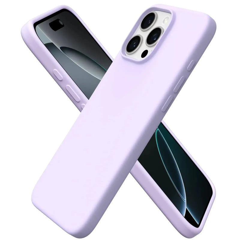 ORNARTO Compatible with iPhone 16 Pro Max Case 6.9", Slim Liquid Silicone 3 Layers Soft Gel Rubber Shockproof Protective Case with Anti-Scratch Microfiber Lining-Baby Blue - Puck's