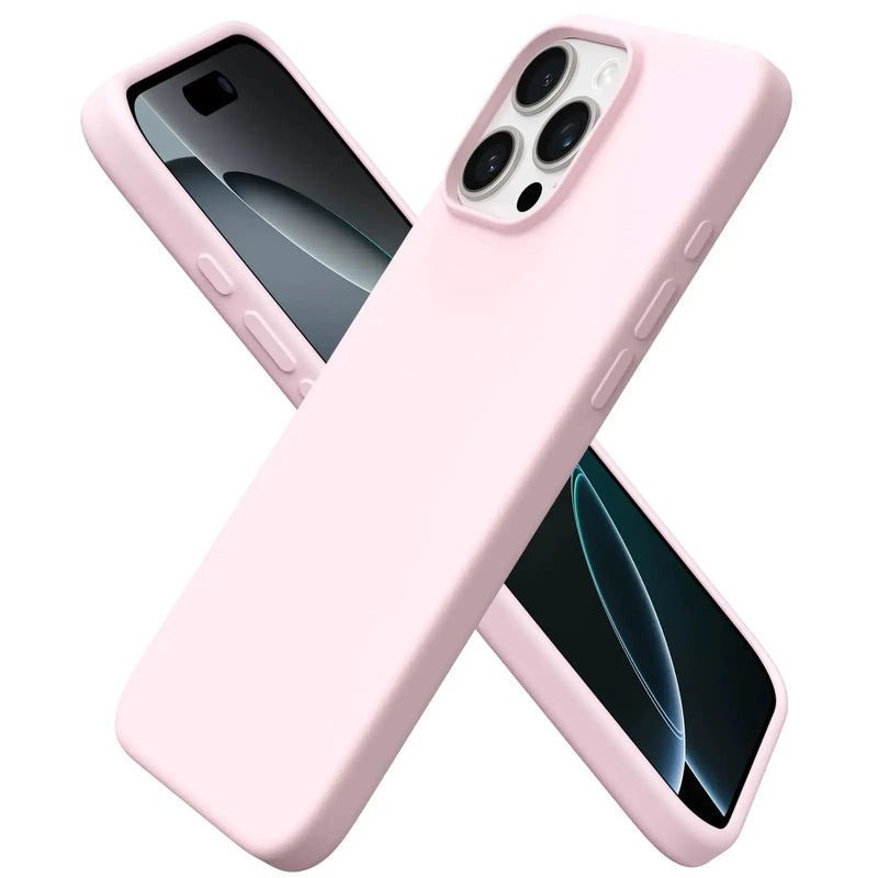 ORNARTO Compatible with iPhone 16 Pro Max Case 6.9", Slim Liquid Silicone 3 Layers Soft Gel Rubber Shockproof Protective Case with Anti-Scratch Microfiber Lining-Baby Blue - Puck's