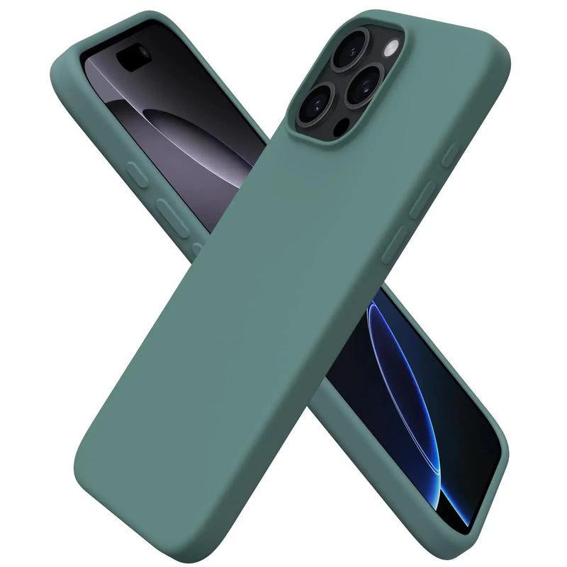 ORNARTO Compatible with iPhone 16 Pro Max Case 6.9", Slim Liquid Silicone 3 Layers Soft Gel Rubber Shockproof Protective Case with Anti-Scratch Microfiber Lining-Baby Blue - Puck's