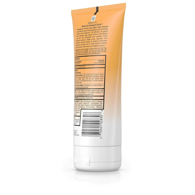 Oil-Free Acne Face Wash Cream Cleanser with Salicylic Acid, Non-Comedogenic Acne-Prone Skin Cleanser, 6.7 Fl. Oz - Puck's