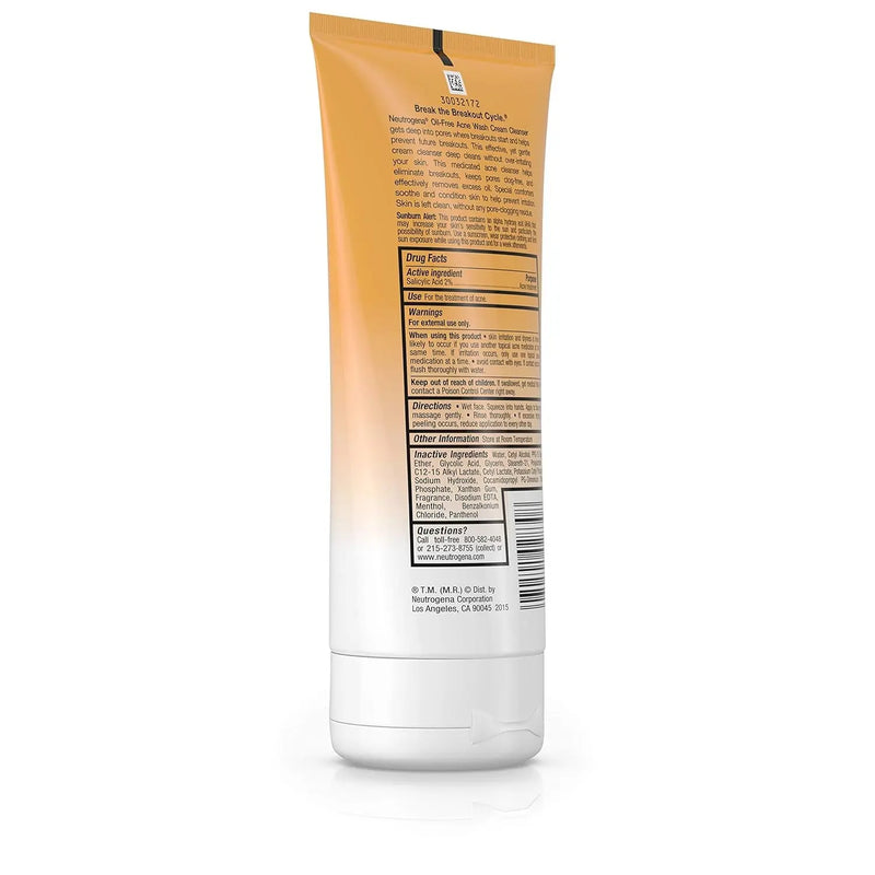 Oil-Free Acne Face Wash Cream Cleanser with Salicylic Acid, Non-Comedogenic Acne-Prone Skin Cleanser, 6.7 Fl. Oz - Puck's