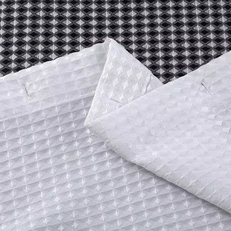 Ombre 70 In. Black Waffle Weave Fabric Shower Curtain - Puck's